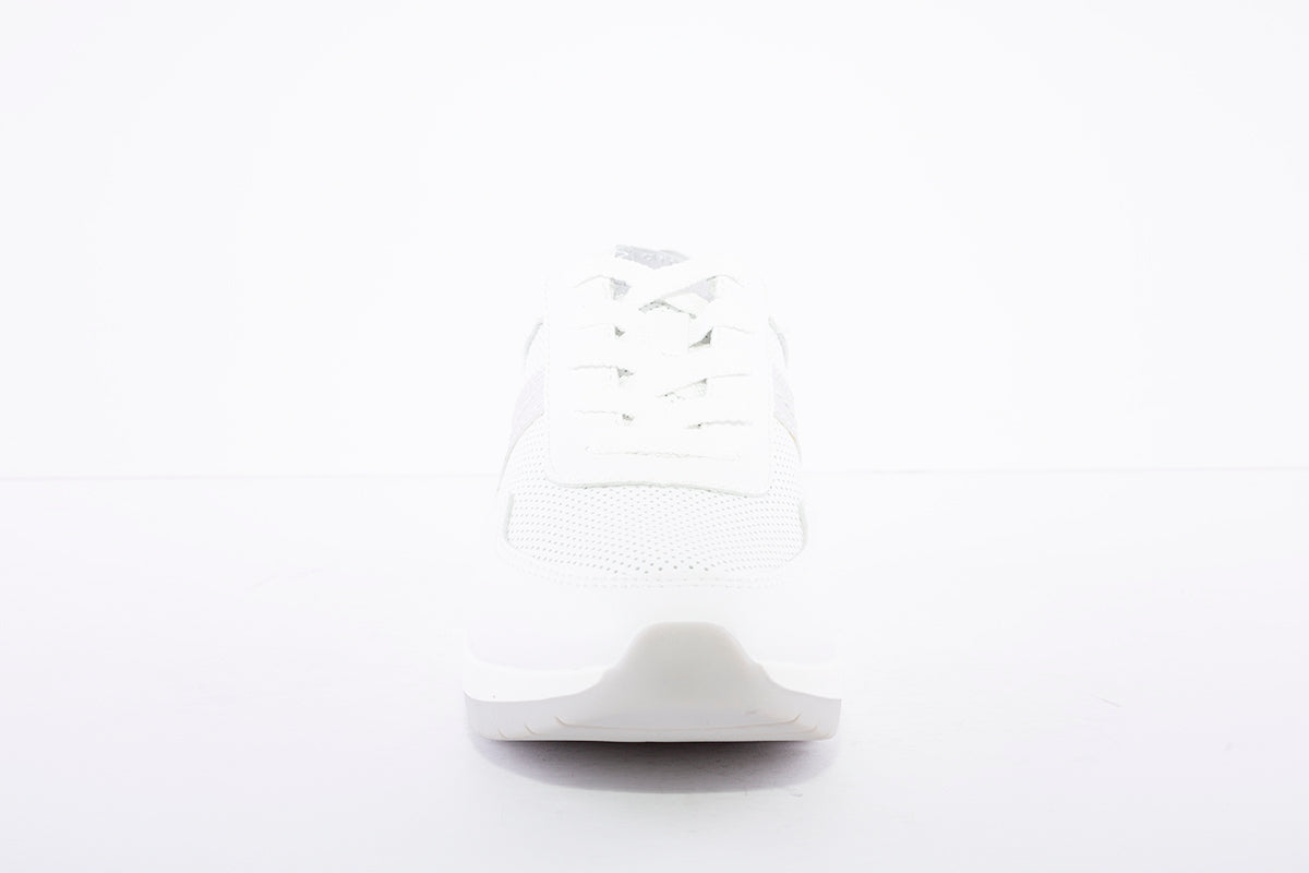 TAMARIS - LACED FASHION SHOE - WHITE/SILVER