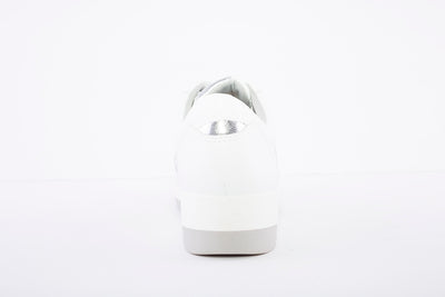 TAMARIS - LACED FASHION SHOE - WHITE/SILVER