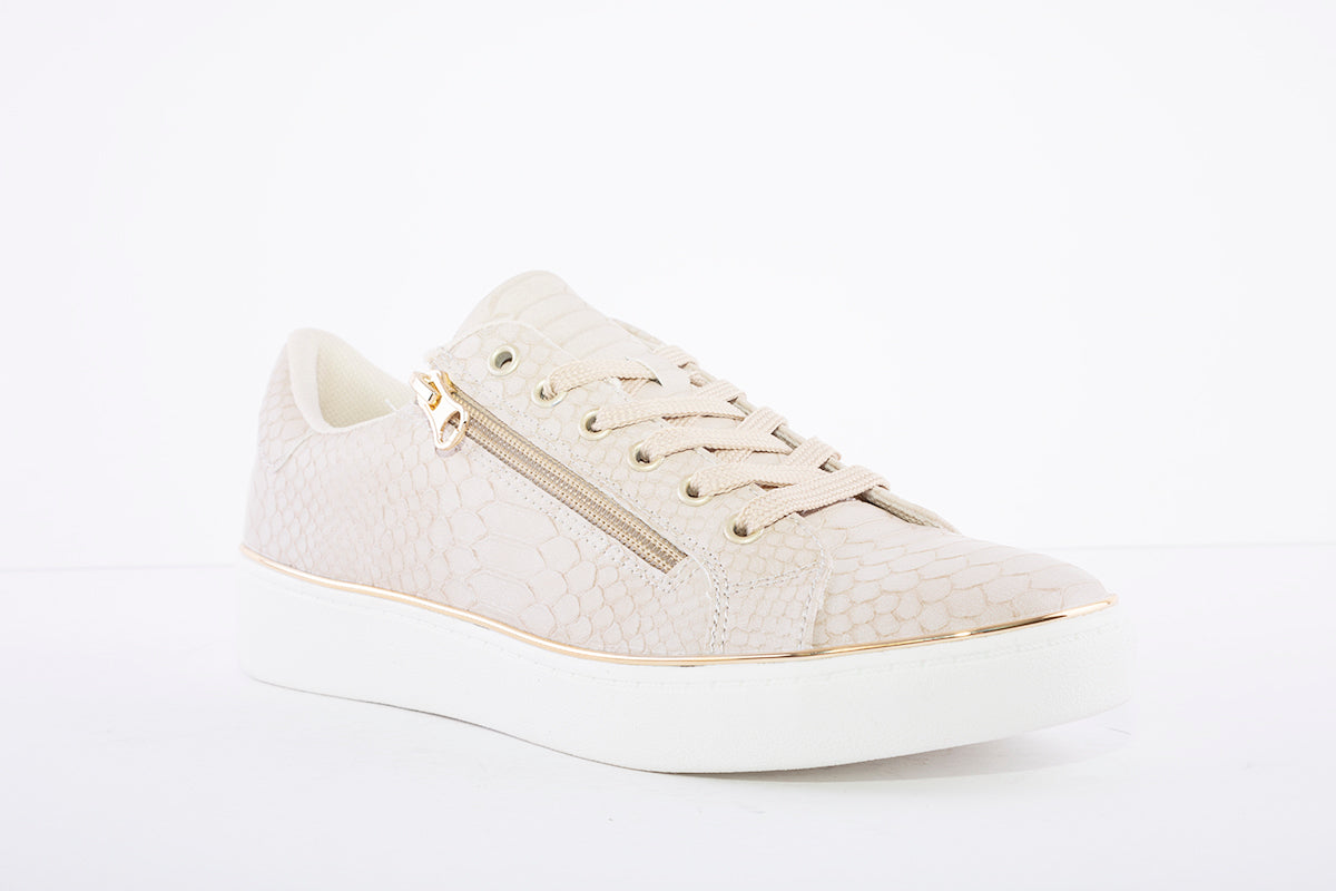 LDS LACED SHOE - BEIGE