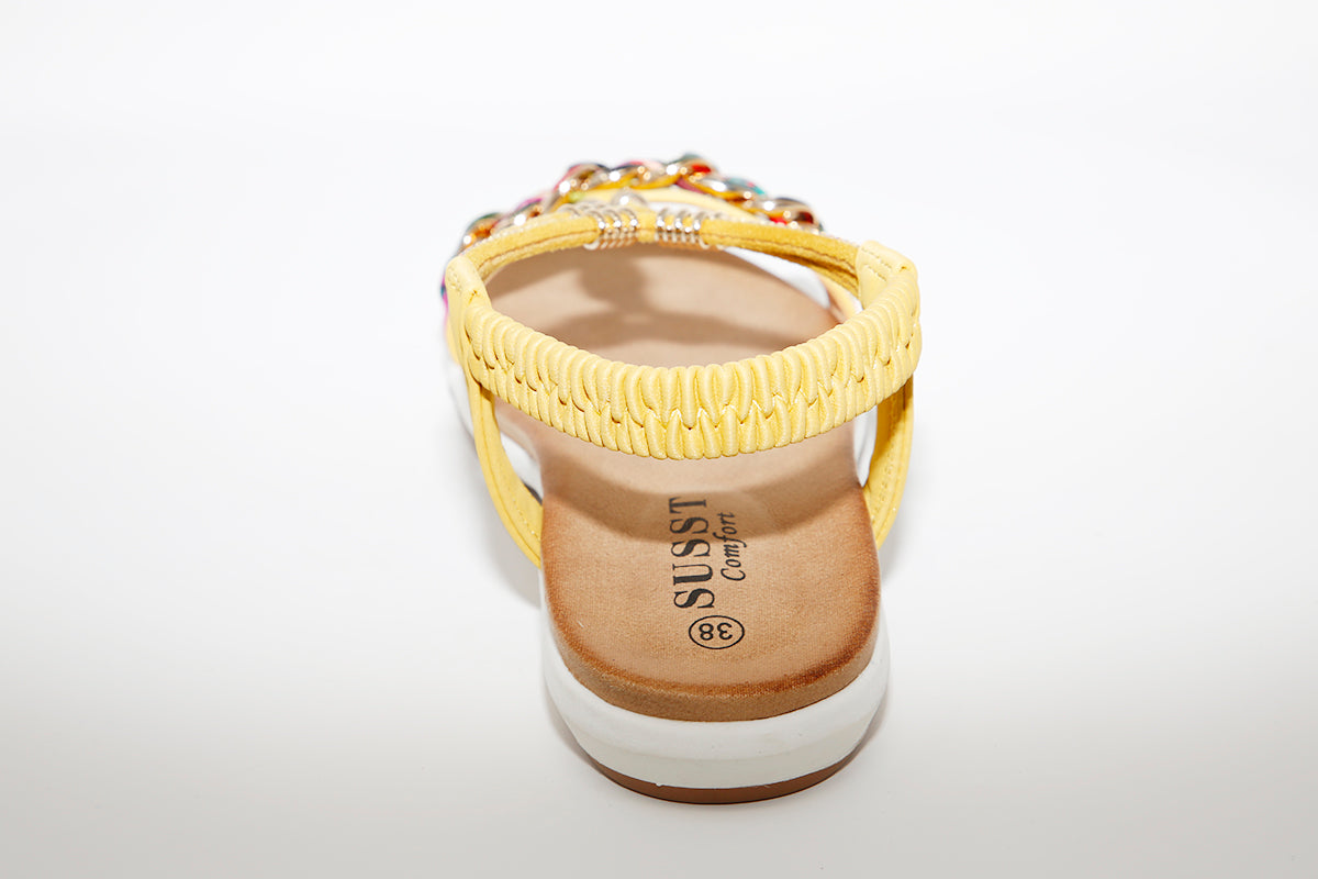 SUSST - JUDY FLAT FASHION SANDAL - MUSTARD