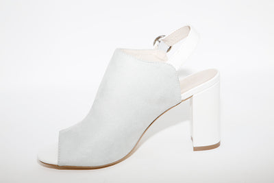HANNAH B - HI BLOCK HEEL SANDAL - GREY/WHITE