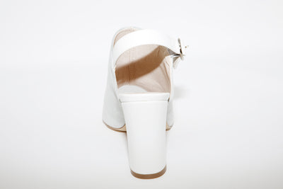 HANNAH B - HI BLOCK HEEL SANDAL - GREY/WHITE