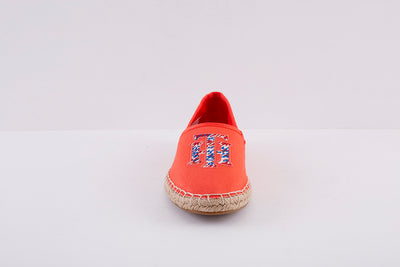 TOMMY HILFIGER - LOGO ESPAD- SLIP-ON CANVAS SHOE - CORAL