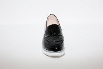 WONDERS - A-9703 PATENT LEATHER MOCCASINS - BLACK