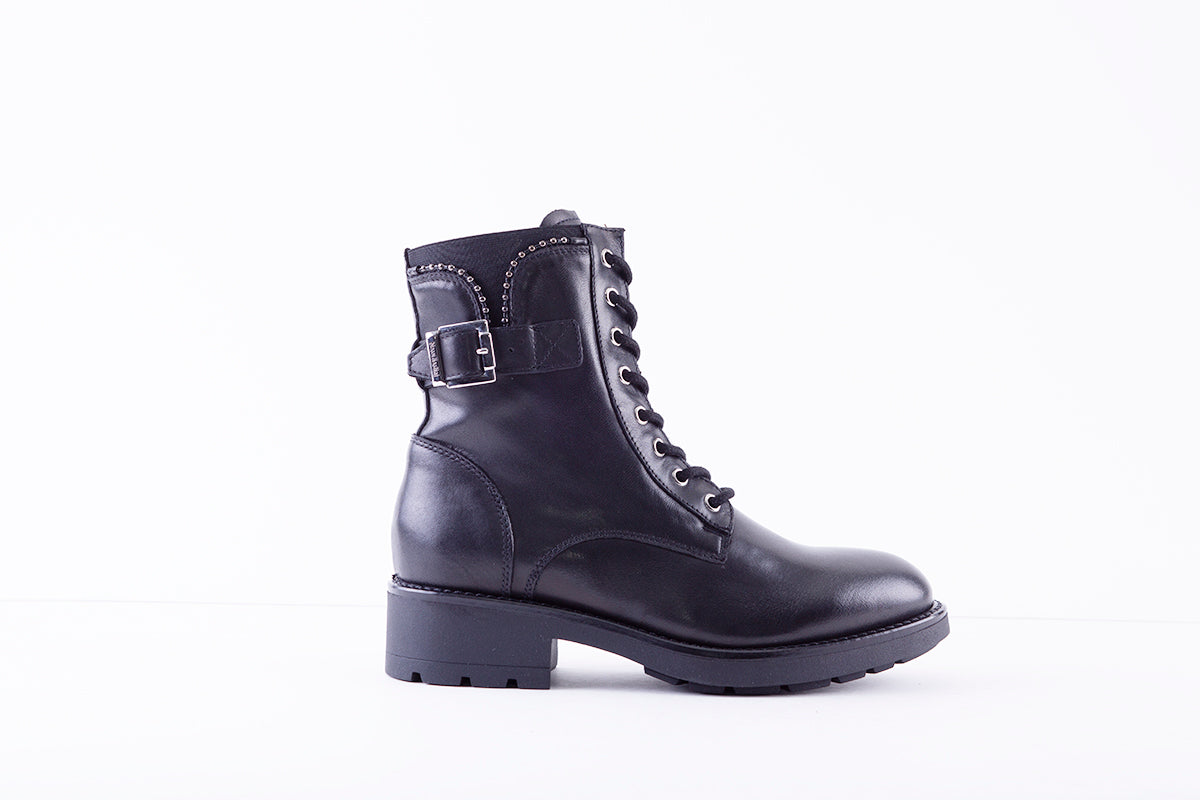 NeroGiardini - I205801D  LACED ANKLE BOOT - BLACK LEATHER