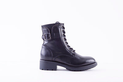 NeroGiardini - I205801D  LACED ANKLE BOOT - BLACK LEATHER