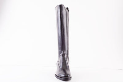 NeroGiardini - I117561D  LONG LOW HEEL BOOT - BLACK LEATHER