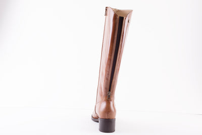 NeroGiardini - I117561D  LONG LOW HEEL BOOT - TAN LEATHER