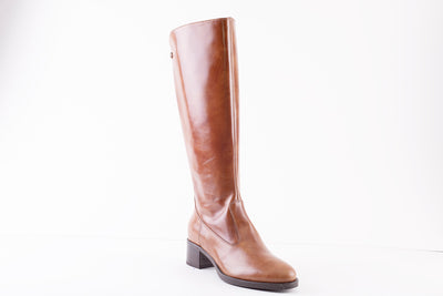 NeroGiardini - I117561D  LONG LOW HEEL BOOT - TAN LEATHER