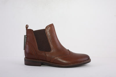 MARCO TOZZI - 25365-300 FLAT CHELSEA BOOT - CHESTNUT