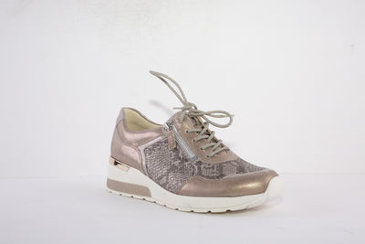 WALDLAUFER - 939008 510 CLARA- LACED WEDGE SHOE - GOLD MULTI