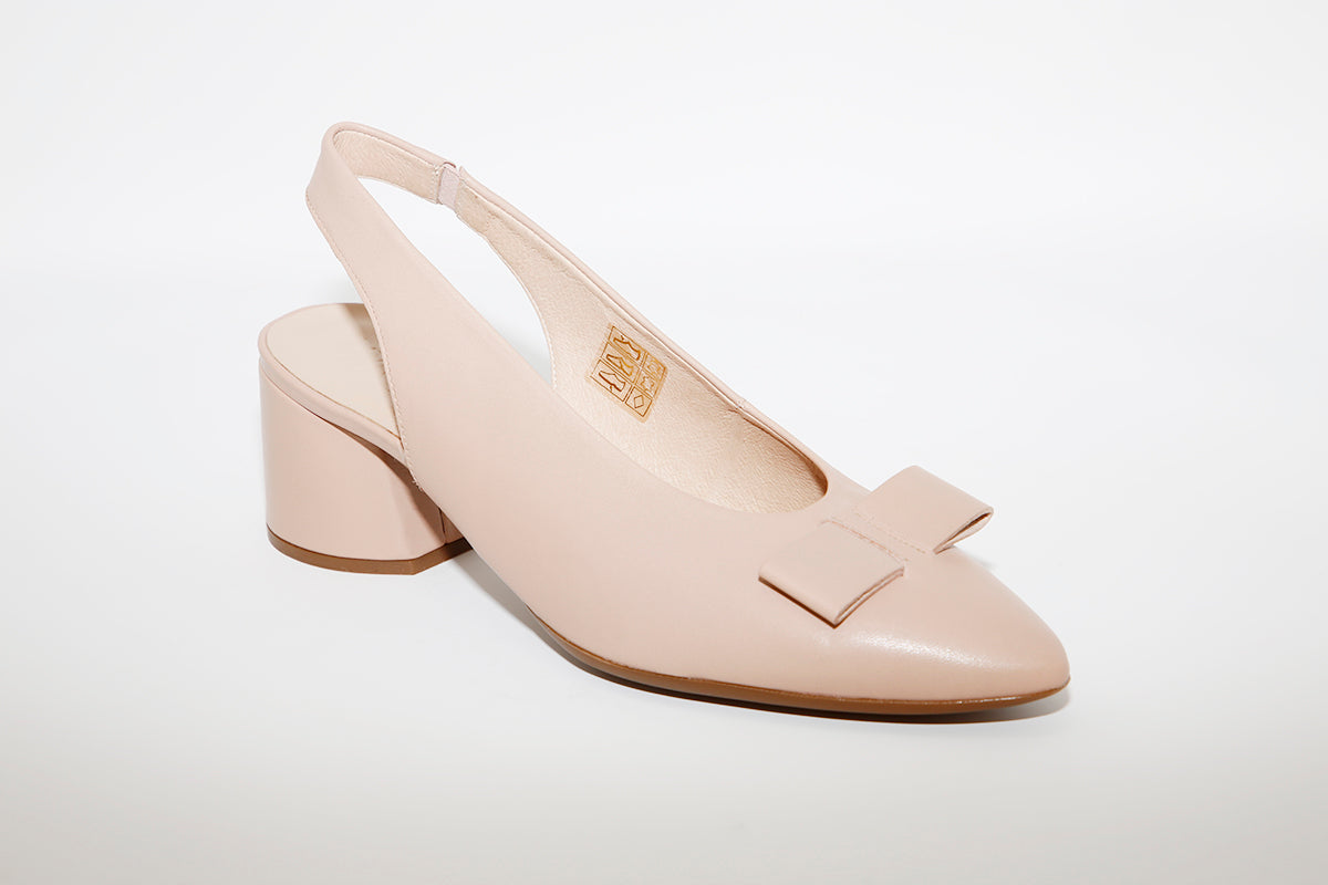 WONDERS - 8003 HIGH HEEL SLING-BACK SHOE - BEIGE LEATHER