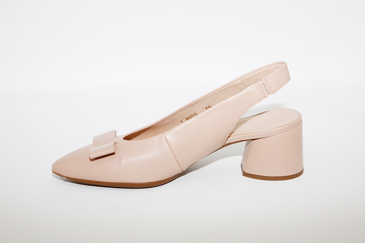 WONDERS - 8003 HIGH HEEL SLING-BACK SHOE - BEIGE LEATHER