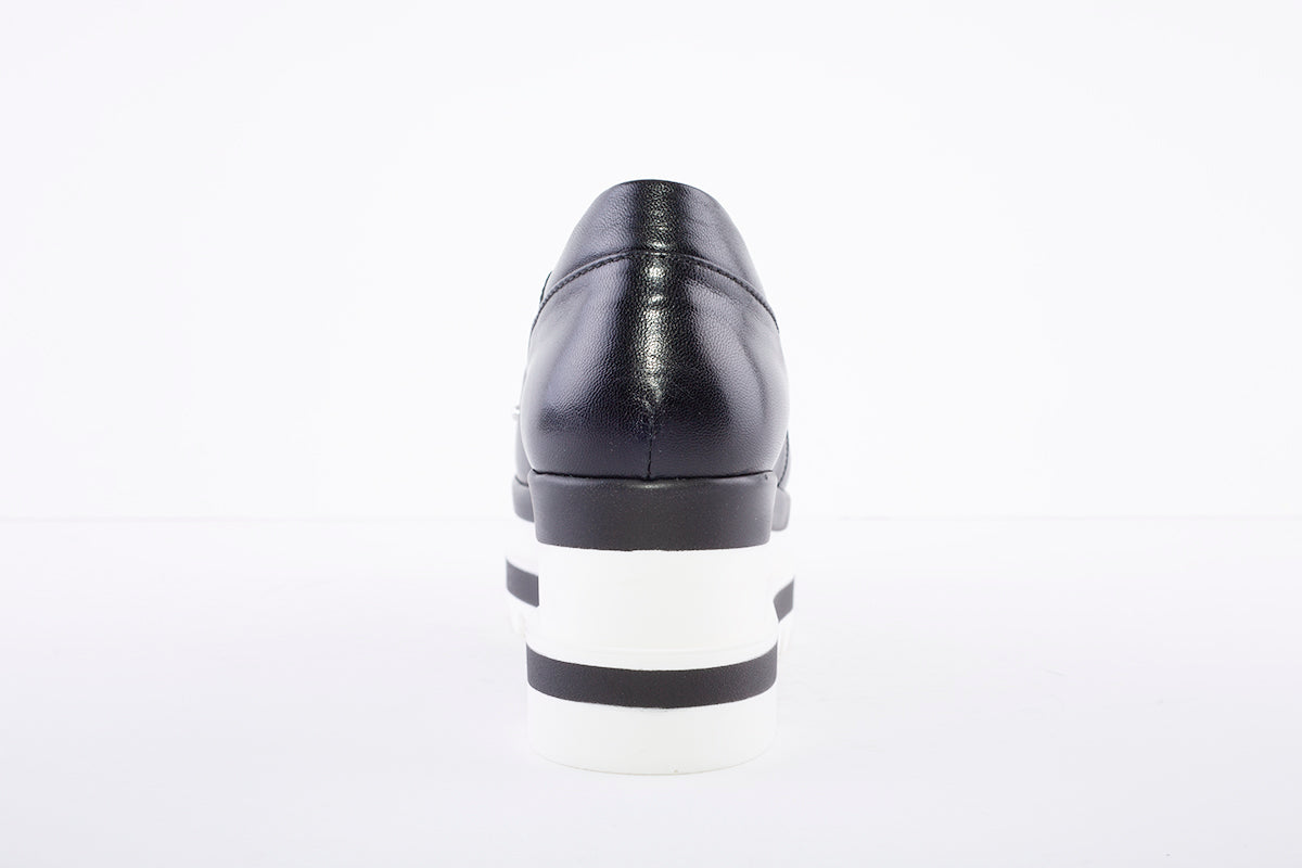 MARCO MOREO -  N620 Slip On Studded Toe Platform - Black Leather