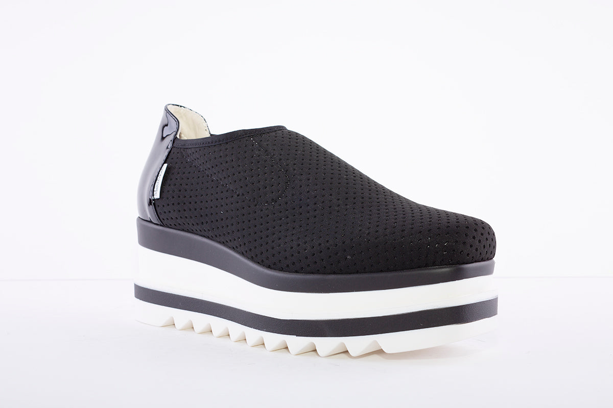 MARCO MOREO - Stretch Fabric Platform Shoe - Black