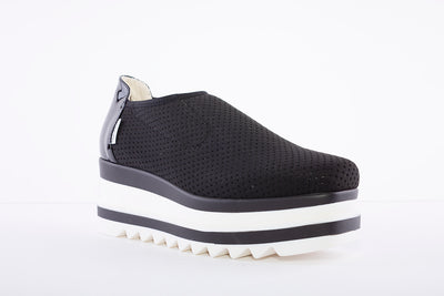 MARCO MOREO - Stretch Fabric Platform Shoe - Black