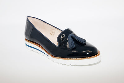 NANO - LOW WEDGE SLIP ON SHOE - NAVY PATENT