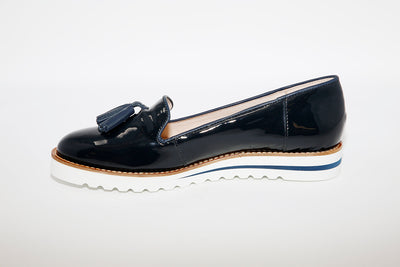 NANO - LOW WEDGE SLIP ON SHOE - NAVY PATENT