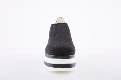 MARCO MOREO - Stretch Fabric Platform Shoe - Black