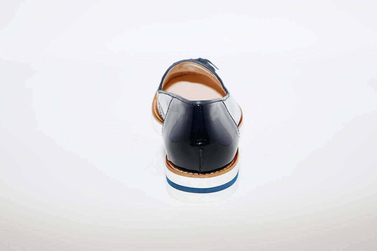 NANO - LOW WEDGE SLIP ON SHOE - NAVY PATENT