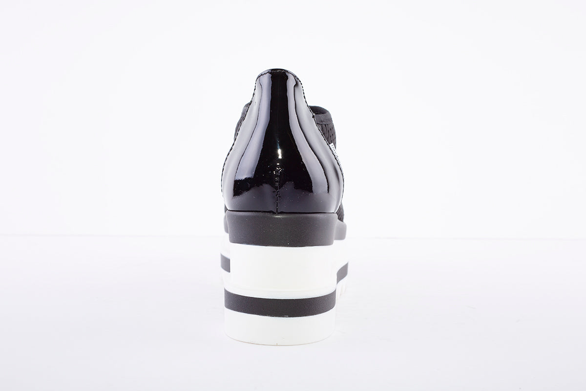MARCO MOREO - Stretch Fabric Platform Shoe - Black