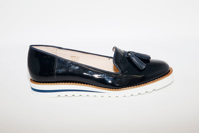NANO - LOW WEDGE SLIP ON SHOE - NAVY PATENT