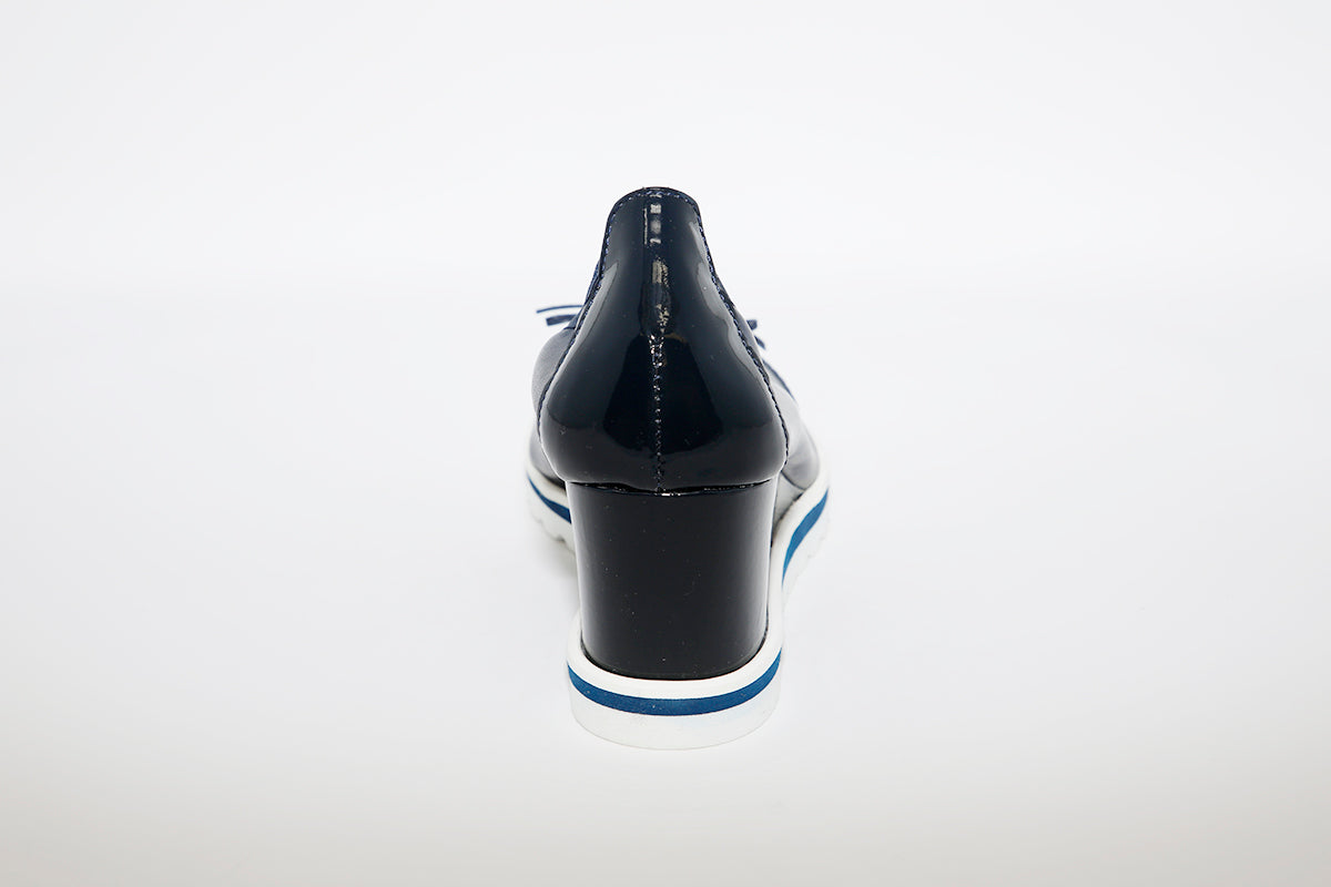 NANO - SLIP ON HIGH WEDGE SHOE - NAVY