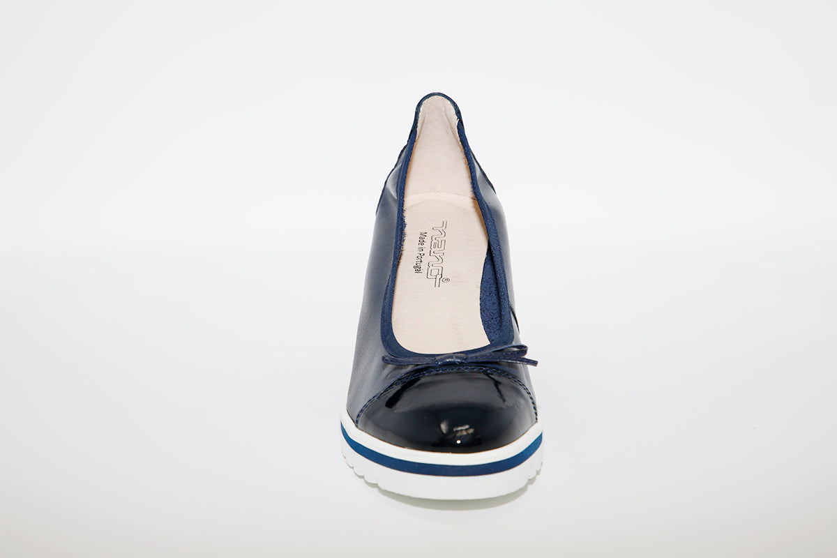 NANO - SLIP ON HIGH WEDGE SHOE - NAVY