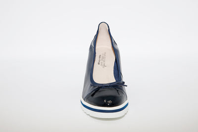 NANO - SLIP ON HIGH WEDGE SHOE - NAVY