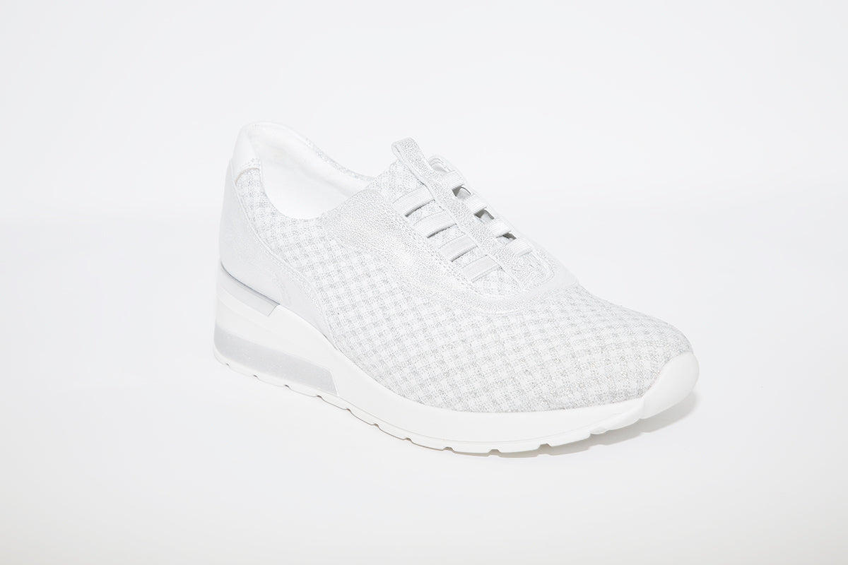 WALDLAUFER - CLARA-WEDGE SLIP-ON SHOE - WHITE/SILVER