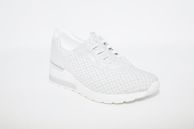 WALDLAUFER - CLARA-WEDGE SLIP-ON SHOE - WHITE/SILVER