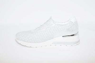 WALDLAUFER - CLARA-WEDGE SLIP-ON SHOE - WHITE/SILVER
