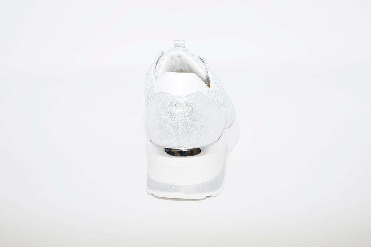 WALDLAUFER - CLARA-WEDGE SLIP-ON SHOE - WHITE/SILVER