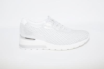 WALDLAUFER - CLARA-WEDGE SLIP-ON SHOE - WHITE/SILVER