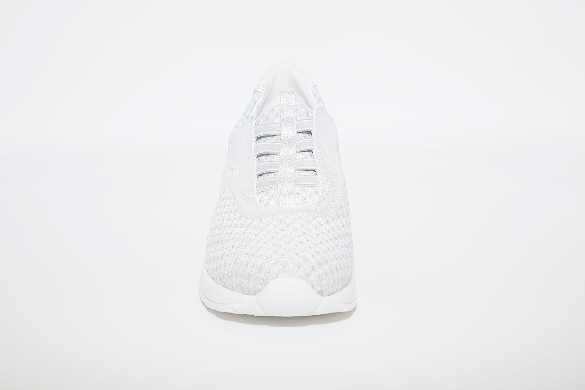WALDLAUFER - CLARA-WEDGE SLIP-ON SHOE - WHITE/SILVER