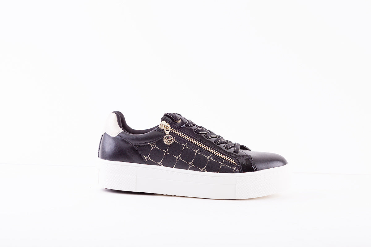 TAMARIS - 23313-098 LACED FASHION SHOE WITH SIDE ZIP - BLACK MULTI