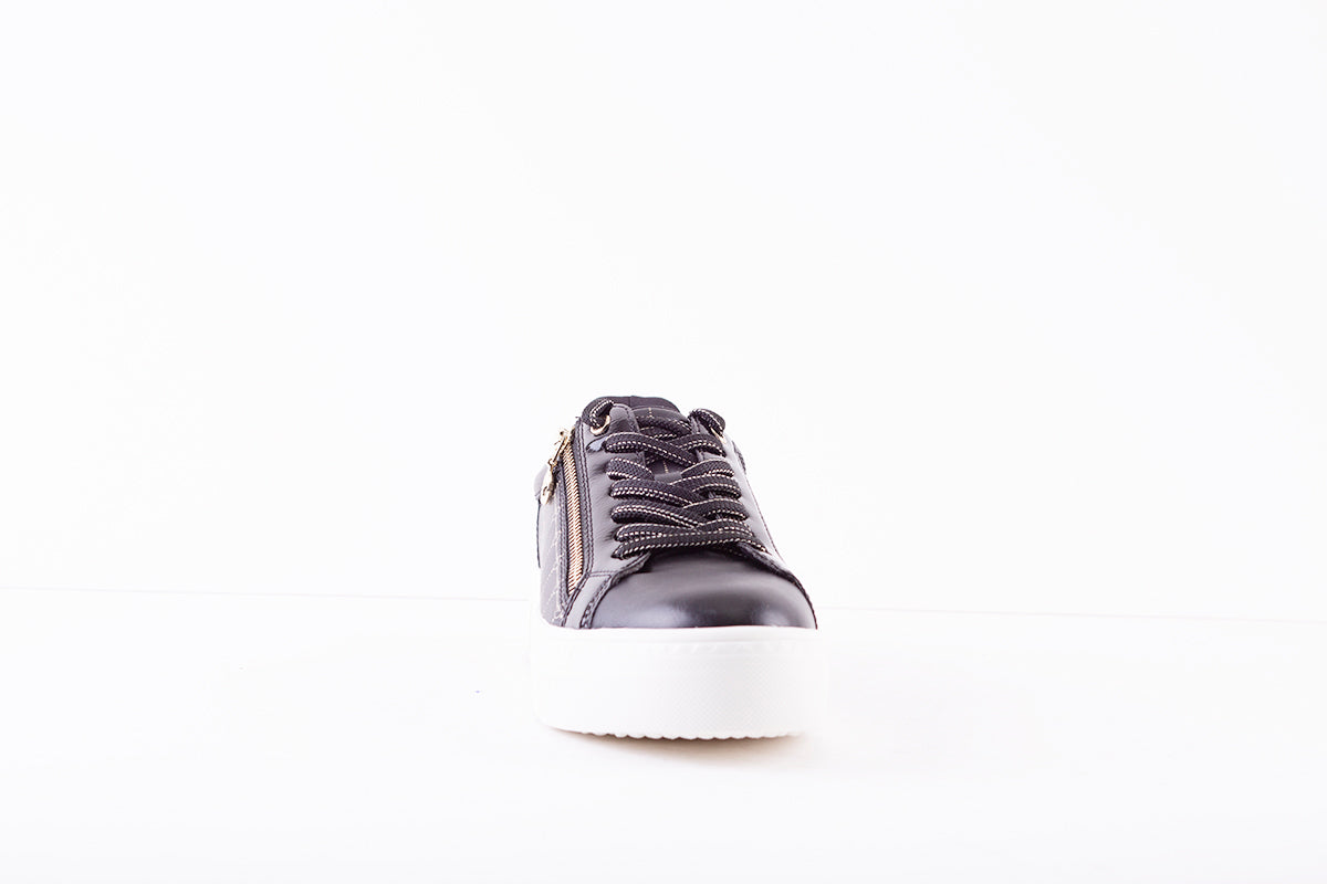 TAMARIS - 23313-098 LACED FASHION SHOE WITH SIDE ZIP - BLACK MULTI