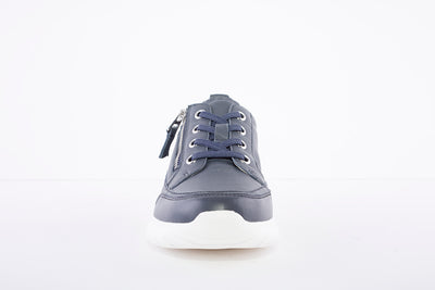CAPRICE - LACED FASHION TRAINER - NAVY LEATHER