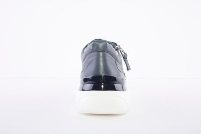 CAPRICE - LACED FASHION TRAINER - NAVY LEATHER