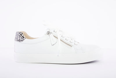 LDS LACED SHOE - WHITE LEATHER