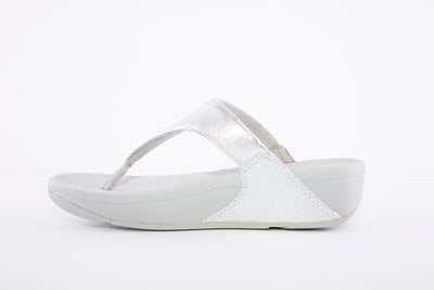 FITFLOP - LULU Leather Toe-Post Sandals Silver
