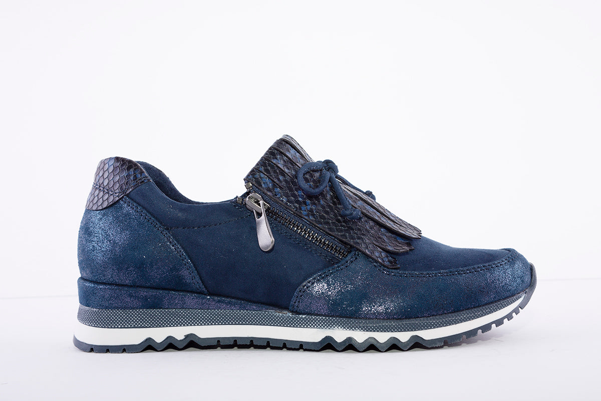MARCO TOZZI - ZIP CASUAL TRAINER  - NAVY COMBI