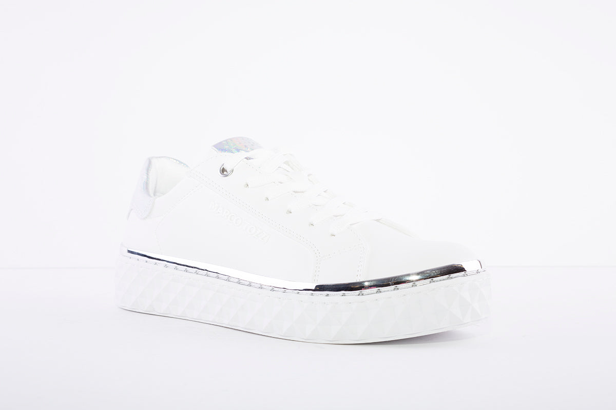 MARCO TOZZI - LACED FASHION TRAINER - WHITE COMBI