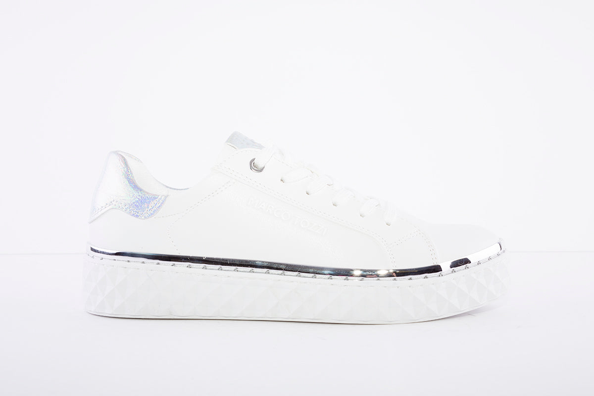 MARCO TOZZI - LACED FASHION TRAINER - WHITE COMBI