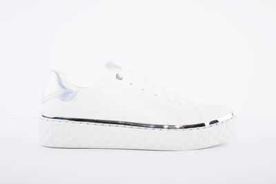 MARCO TOZZI - LACED FASHION TRAINER - WHITE COMBI