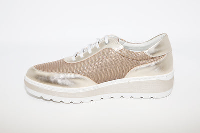 NOTTON - 2833 Gold Combi Laced Comfort Shoe