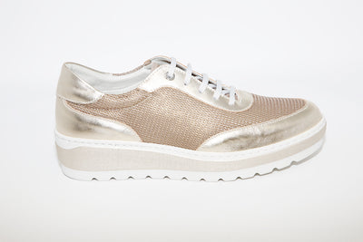 NOTTON - 2833 Gold Combi Laced Comfort Shoe