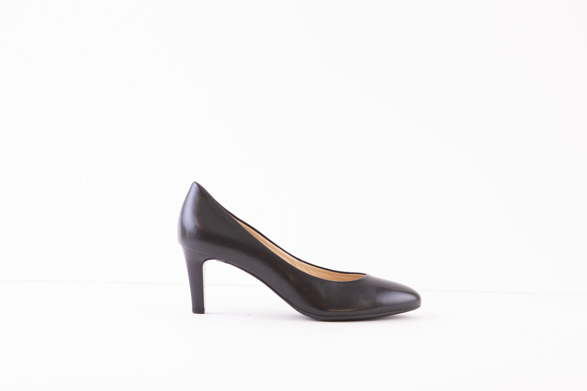 HOGL - 0-176000 STUDIO 60-MEDIUM STILETTO HEEL COURT SHOE - BLACK LEATHER