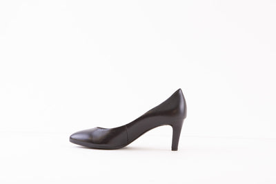 HOGL - 0-176000 STUDIO 60-MEDIUM STILETTO HEEL COURT SHOE - BLACK LEATHER