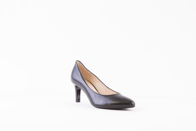 HOGL - 0-176000 STUDIO 60-MEDIUM STILETTO HEEL COURT SHOE - BLACK LEATHER